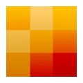 square with yellow, orange and red squares inside