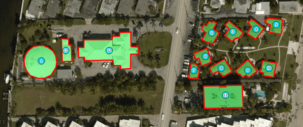 Polygonal building footprints